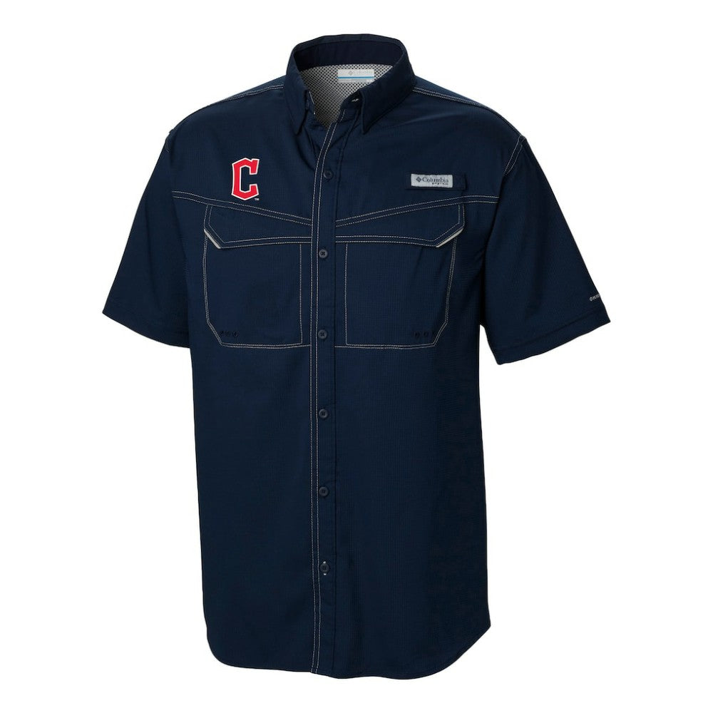 Cleveland Guardians Columbia Omni-Wick Low Drag Offshore Button-Up Shirt - Navy