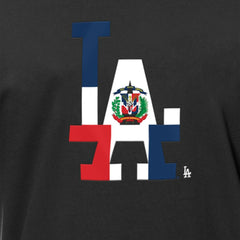 Los Angeles Dodgers New Era Dominican Republic Flag Logo T-Shirt - Black T-shirts