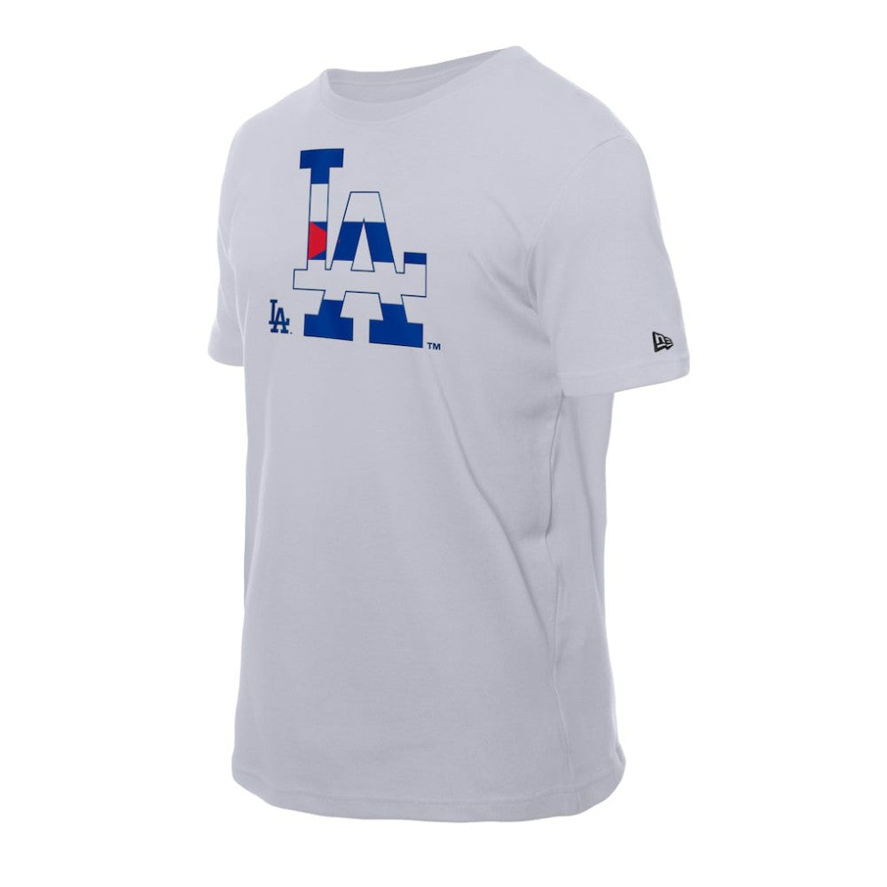 Los Angeles Dodgers New Era Cuban Flag Logo T-Shirt - White T-shirts