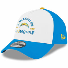 Los Angeles Chargers New Era Charger Power A-Frame 9FORTY Adjustable Hat White/Powder Blue