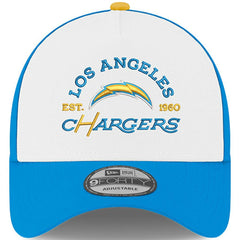 Los Angeles Chargers New Era Charger Power A-Frame 9FORTY Adjustable Hat White/Powder Blue