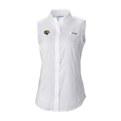 Jacksonville Jaguars Women's Historic Tamiami Omni-Shade Sleeveless Button-Up Shirt White