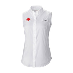 Buffalo Bills Women's Historic Tamiami Omni-Shade Sleeveless Button-Up Shirt White