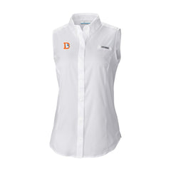 Denver Broncos Women's Historic Tamiami Omni-Shade Sleeveless Button-Up Shirt White