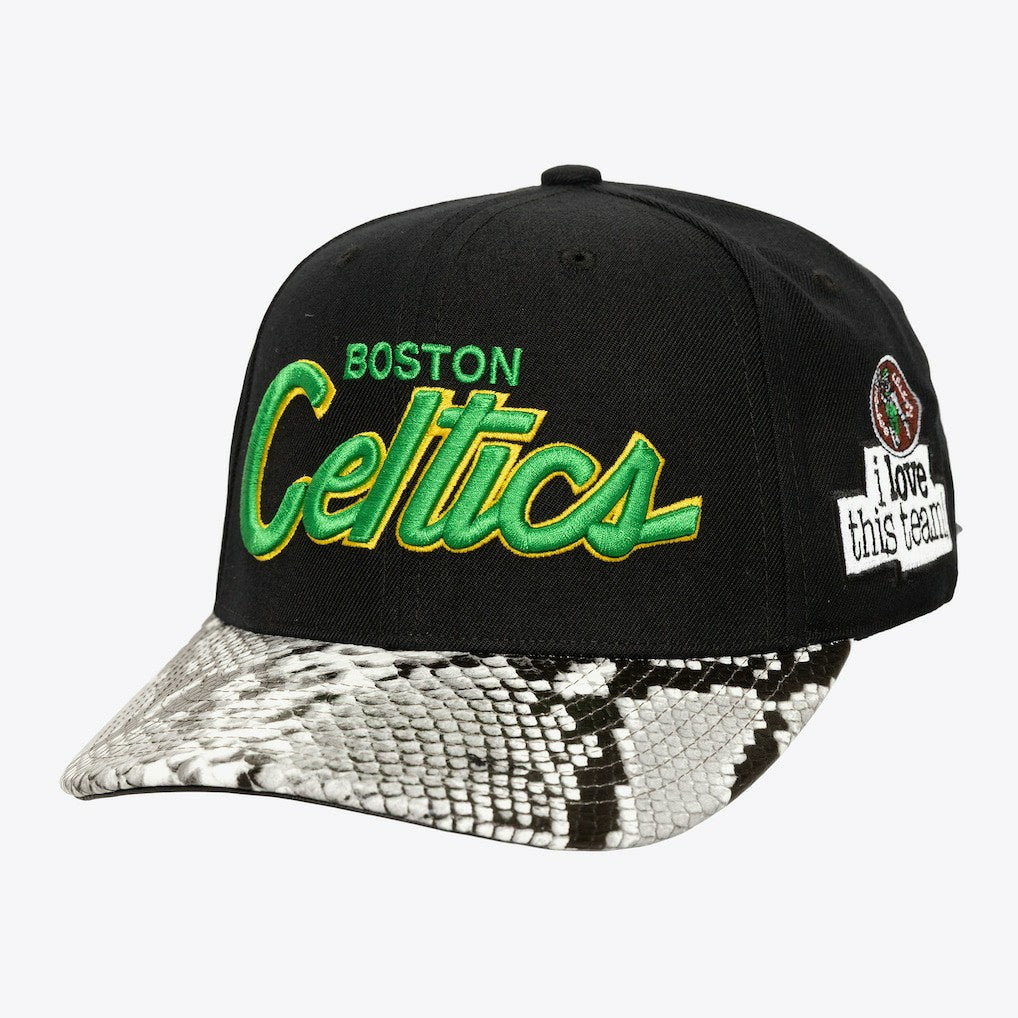 Boston Celtics x Just Don I Love This Team Snakeskin Strapback Hat Black