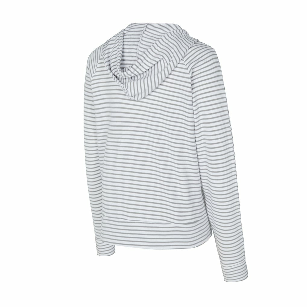 San Francisco 49ers Concepts Sport Women's Liftoff Striped V-Neck Hoodie White/Gray