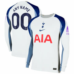 Tottenham Hotspur 2025/26 Home Replica Long Sleeve Custom Jersey White shop