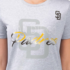 San Diego Padres G-III 4Her by Carl Banks Women's Super-Slim Fit Lightweight Shadow Logo Graphic T-Shirt - Heather Gray T-shirts