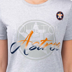 Houston Astros G-III 4Her by Carl Banks Women's Super-Slim Fit Lightweight Shadow Logo Graphic T-Shirt - Heather Gray T-shirts