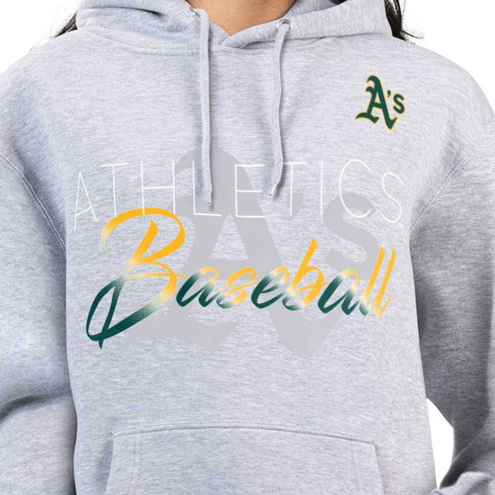 Athletics G-III 4Her by Carl Banks Women's Shadow Logo Graphic Pullover Hoodie - Heather Gray Hoodies