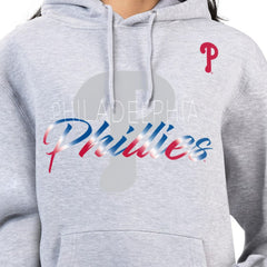 Philadelphia Phillies G-III 4Her by Carl Banks Women's Shadow Logo Graphic Pullover Hoodie - Heather Gray Hoodies