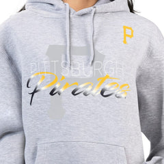 Pittsburgh Pirates G-III 4Her by Carl Banks Women's Shadow Logo Graphic Pullover Hoodie - Heather Gray Hoodies