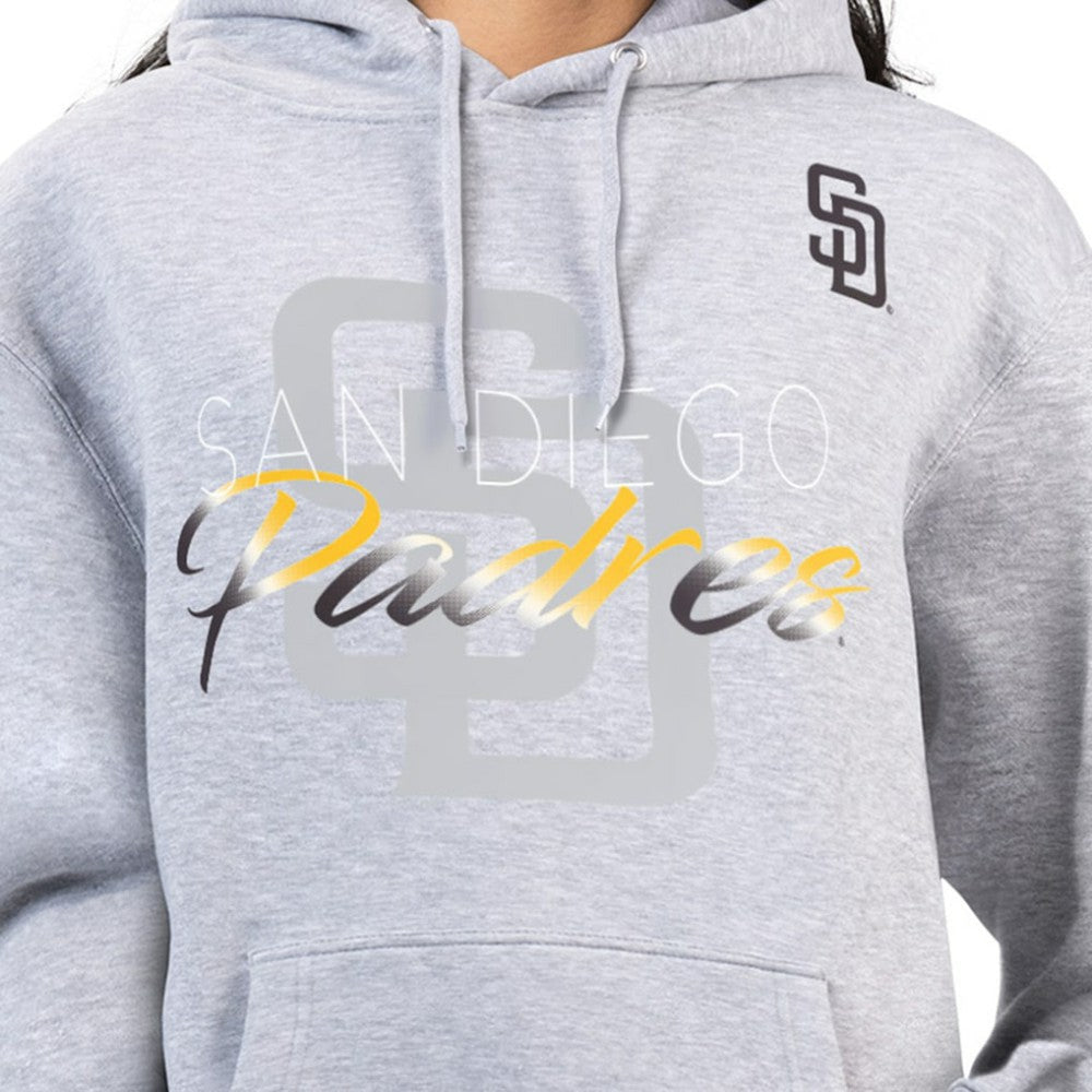 San Diego Padres G-III 4Her by Carl Banks Women's Shadow Logo Graphic Pullover Hoodie - Heather Gray Hoodies