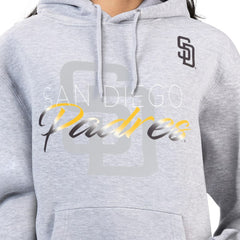 San Diego Padres G-III 4Her by Carl Banks Women's Shadow Logo Graphic Pullover Hoodie - Heather Gray Hoodies