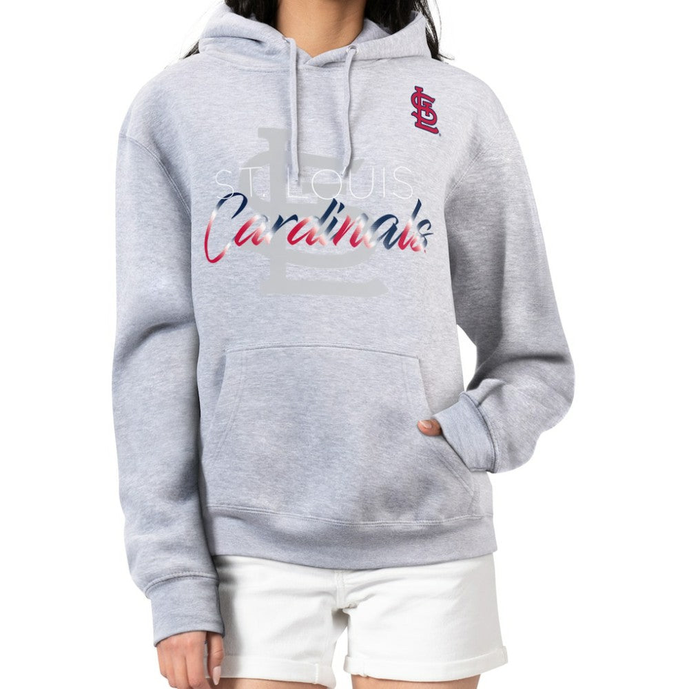 St. Louis Cardinals G-III 4Her by Carl Banks Women's Shadow Logo Graphic Pullover Hoodie - Heather Gray Hoodies