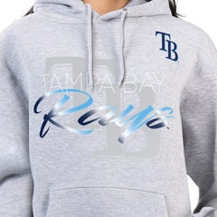 Tampa Bay Rays G-III 4Her by Carl Banks Women's Shadow Logo Graphic Pullover Hoodie - Heather Gray Hoodies