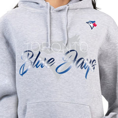 Toronto Blue Jays G-III 4Her by Carl Banks Women's Shadow Logo Graphic Pullover Hoodie - Heather Gray Hoodies