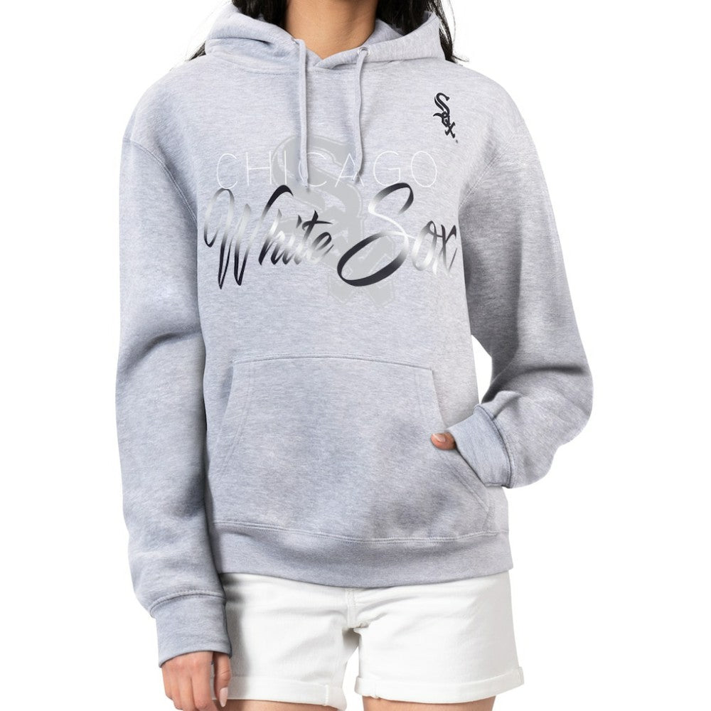 Chicago White Sox G-III 4Her by Carl Banks Women's Shadow Logo Graphic Pullover Hoodie - Heather Gray Hoodies
