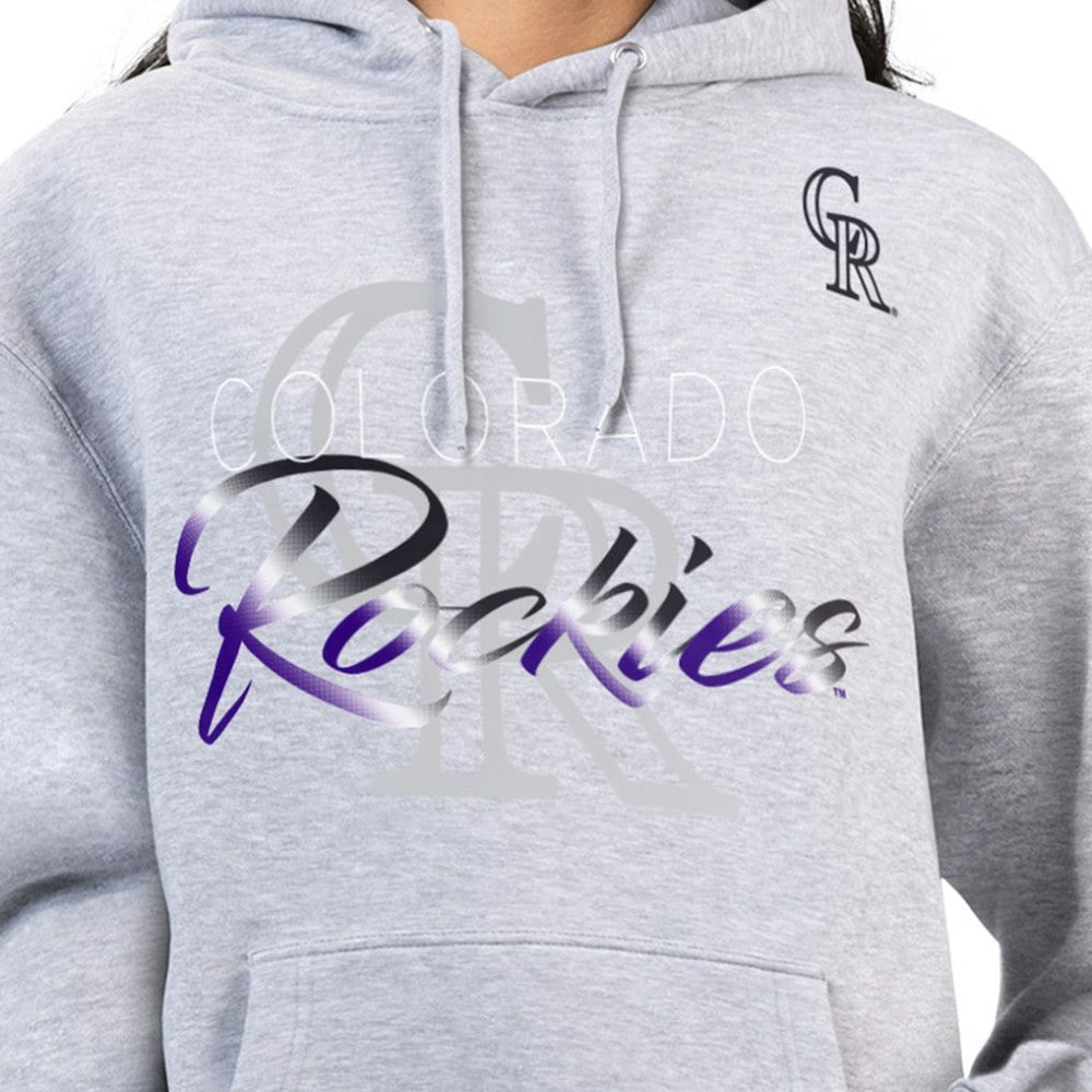 Colorado Rockies G-III 4Her by Carl Banks Women's Shadow Logo Graphic Pullover Hoodie - Heather Gray Hoodies