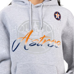 Houston Astros G-III 4Her by Carl Banks Women's Shadow Logo Graphic Pullover Hoodie - Heather Gray Hoodies