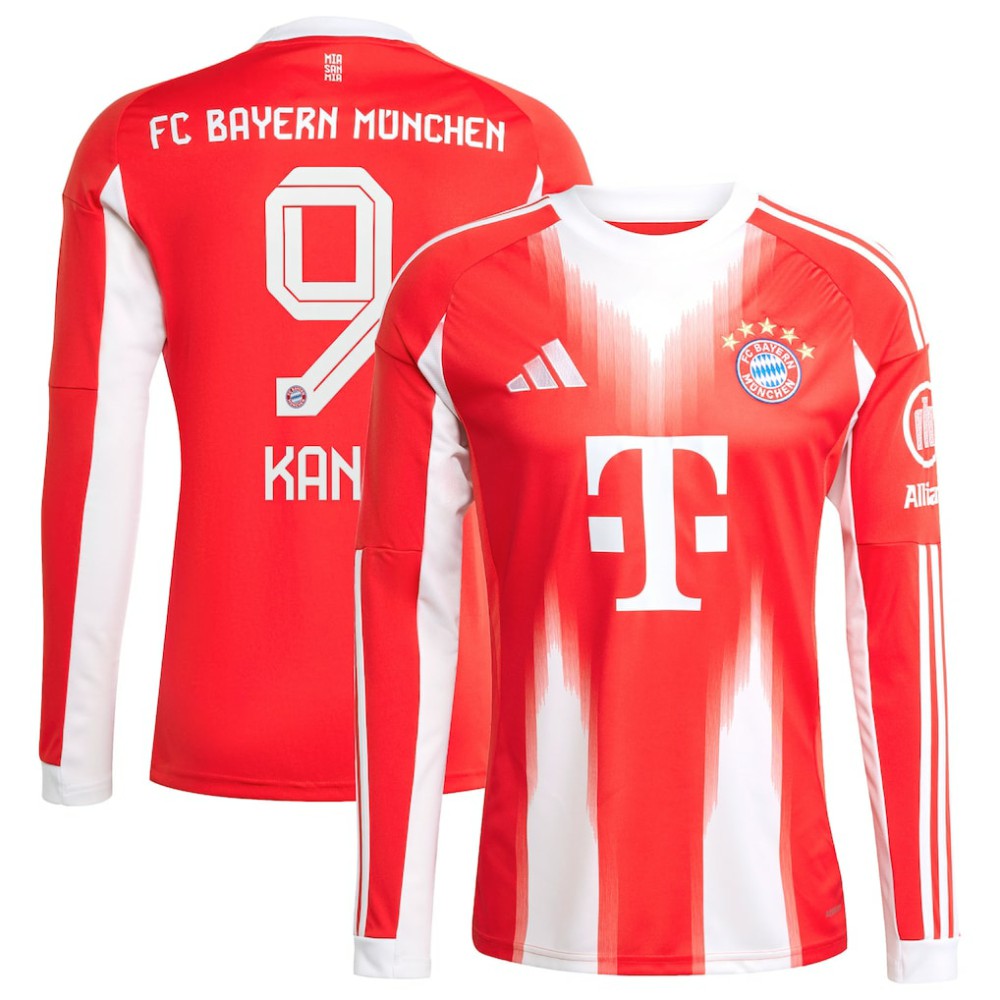 Harry Kane Bayern Munich 2025/26 Home Replica Long Sleeve Jersey Red