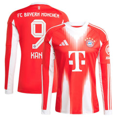 Harry Kane Bayern Munich 2025/26 Home Replica Long Sleeve Jersey Red