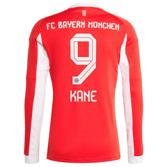 Harry Kane Bayern Munich 2025/26 Home Replica Long Sleeve Jersey Red