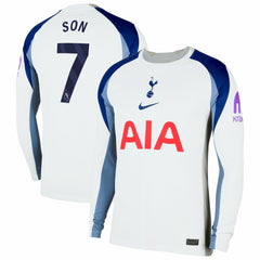 Son Heung-Min Tottenham Hotspur 2025/26 Home Replica Long Sleeve Jersey White