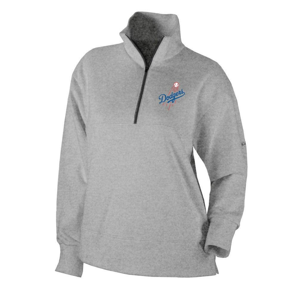 Los Angeles Dodgers Columbia Women's Birchwood Hills Quarter-Zip Pullover - Gray Pullover