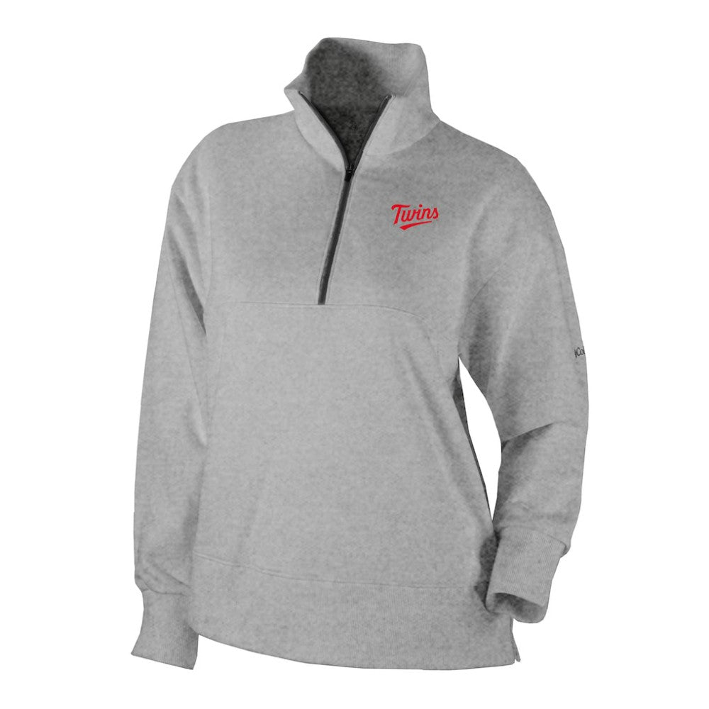 Minnesota Twins Columbia Women's Birchwood Hills Quarter-Zip Pullover - Gray Pullover