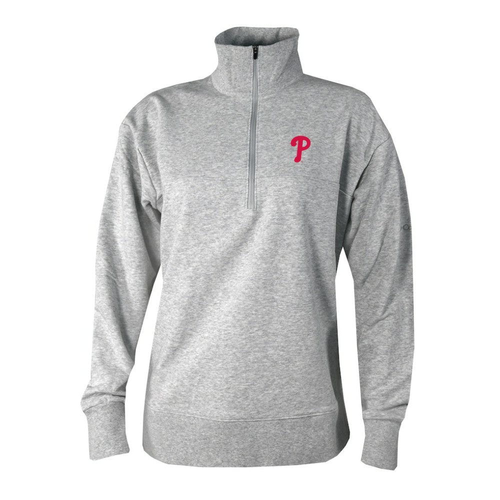 Philadelphia Phillies Columbia Women's Birchwood Hills Quarter-Zip Pullover - Gray Pullover