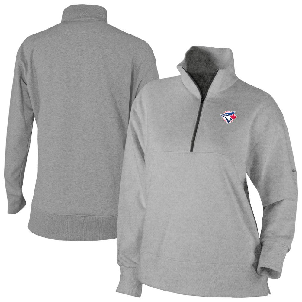 Toronto Blue Jays Columbia Women's Birchwood Hills Quarter-Zip Pullover - Gray Pullover