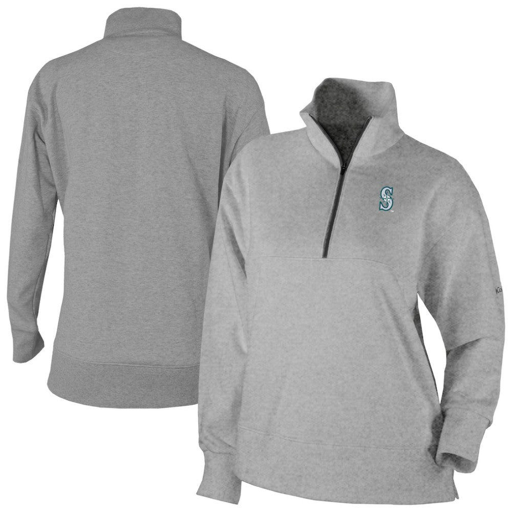 Seattle Mariners Columbia Women's Birchwood Hills Quarter-Zip Pullover - Gray Pullover