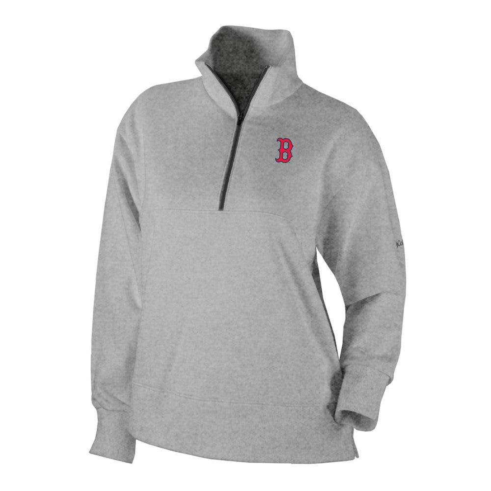 Boston Red Sox Columbia Women's Birchwood Hills Quarter-Zip Pullover - Gray Pullover