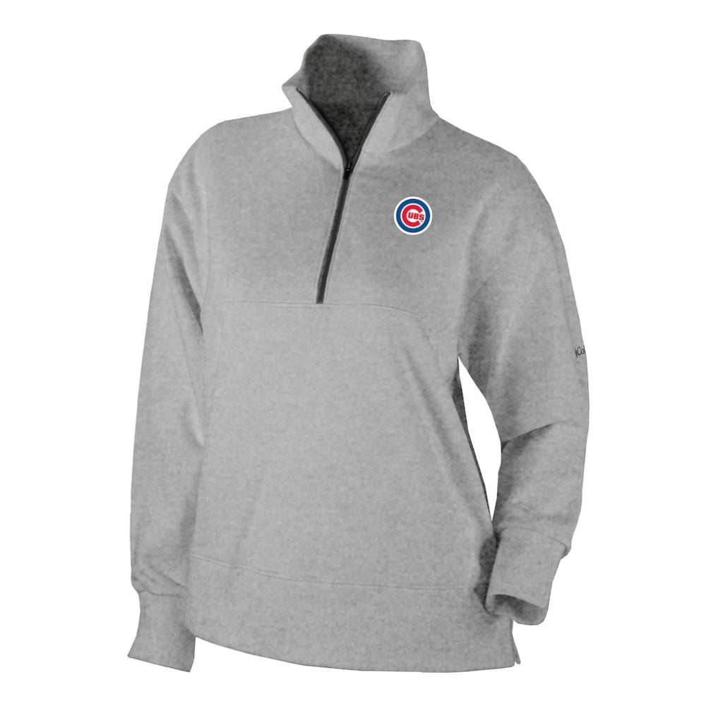 Chicago Cubs Columbia Women's Birchwood Hills Quarter-Zip Pullover - Gray Pullover