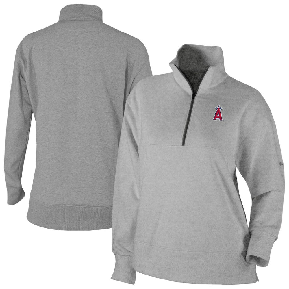 Los Angeles Angels Columbia Women's Birchwood Hills Quarter-Zip Pullover - Gray Pullover