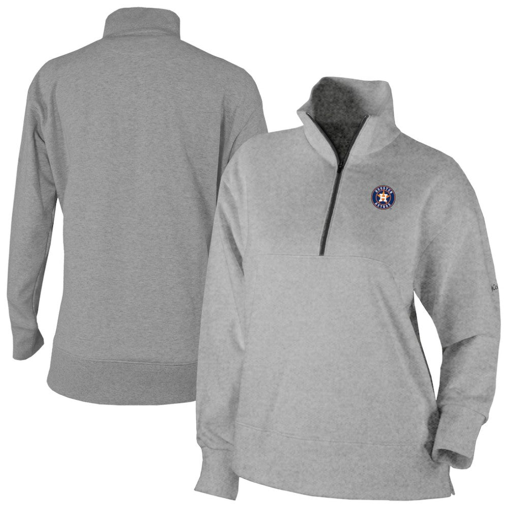 Houston Astros Columbia Women's Birchwood Hills Quarter-Zip Pullover - Gray Pullover