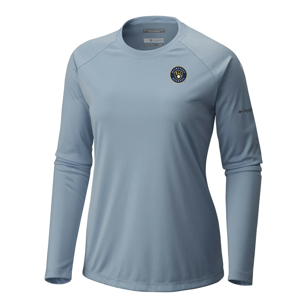Milwaukee Brewers Columbia Tidal Tee II Long Sleeve T-Shirt - Light Blue T-shirts