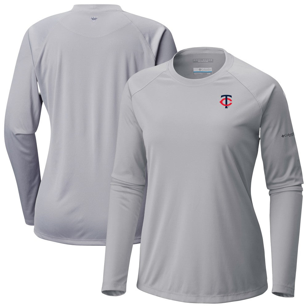 Minnesota Twins Columbia Tidal Tee II Long Sleeve T-Shirt - Gray T-shirts
