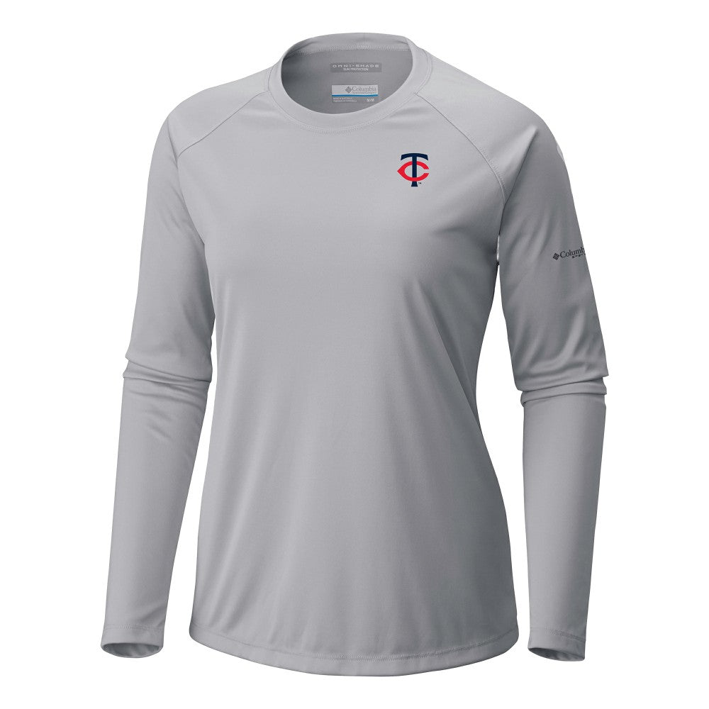 Minnesota Twins Columbia Tidal Tee II Long Sleeve T-Shirt - Gray T-shirts