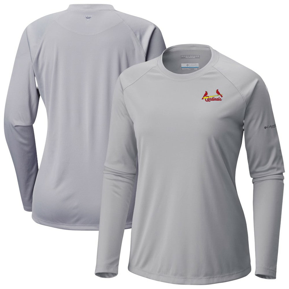 St. Louis Cardinals Columbia Tidal Tee II Long Sleeve T-Shirt - Gray T-shirts