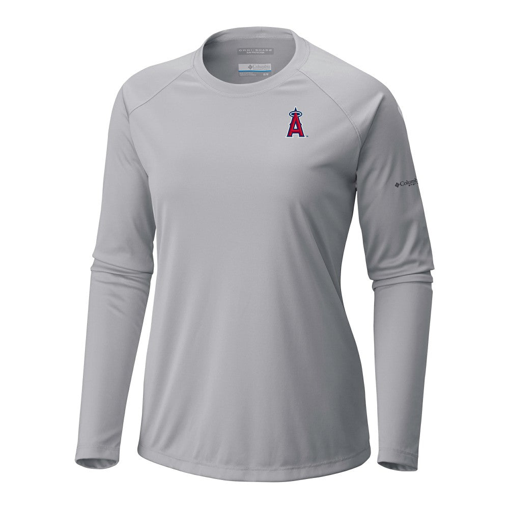 Los Angeles Angels Columbia Tidal Tee II Long Sleeve T-Shirt - Gray T-shirts