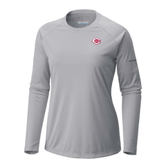 Cincinnati Reds Columbia Tidal Tee II Long Sleeve T-Shirt - Gray T-shirts