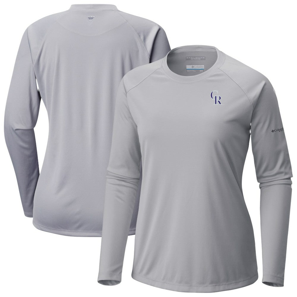 Colorado Rockies Columbia Tidal Tee II Long Sleeve T-Shirt - Gray T-shirts