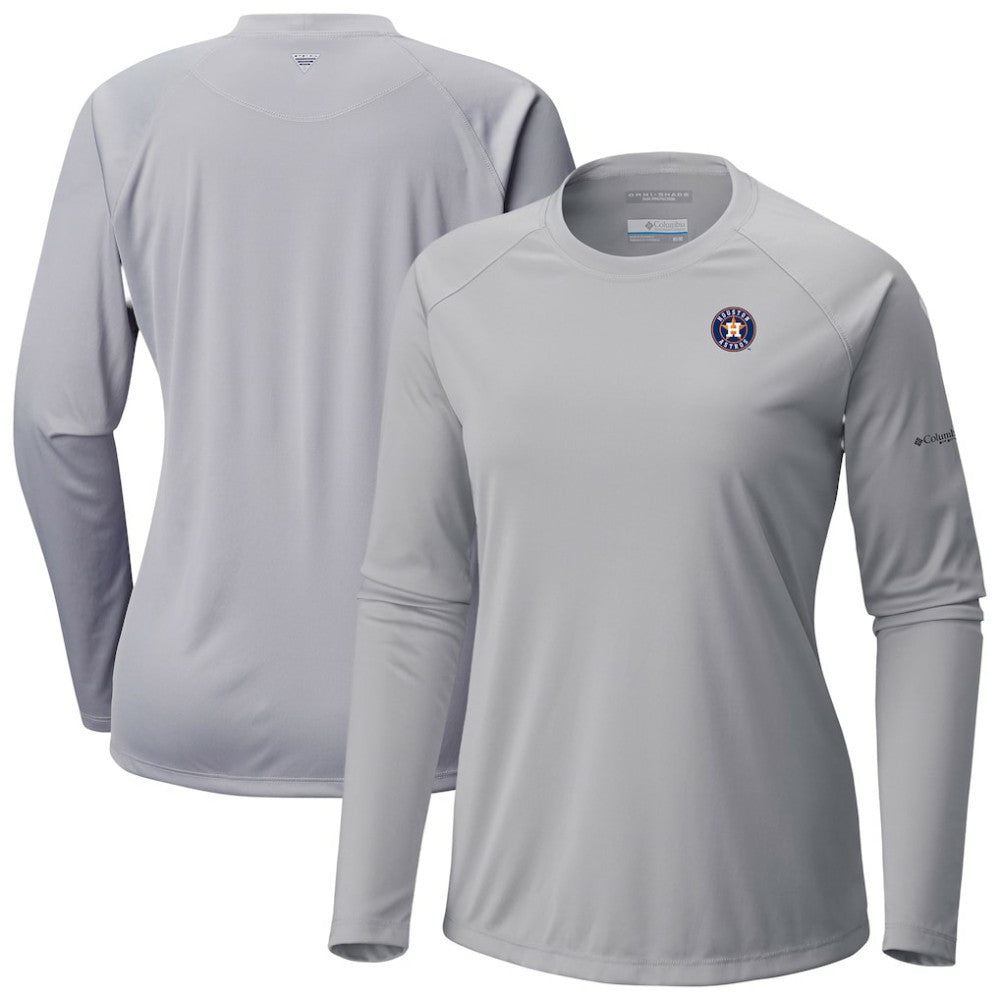 Houston Astros Columbia Tidal Tee II Long Sleeve T-Shirt - Gray T-shirts