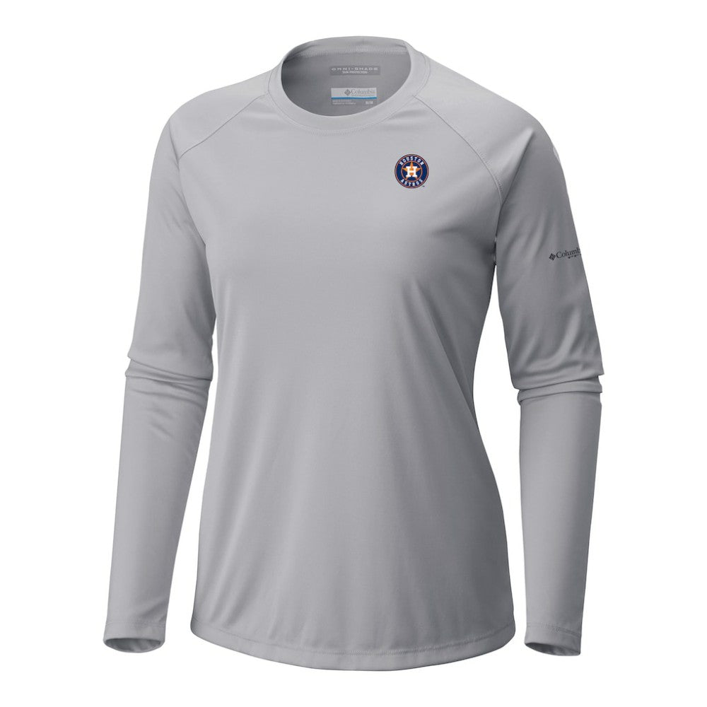 Houston Astros Columbia Tidal Tee II Long Sleeve T-Shirt - Gray T-shirts