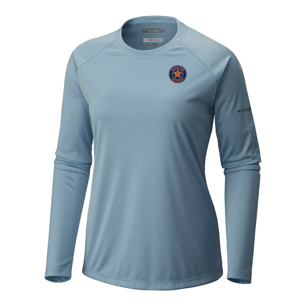 Houston Astros Columbia Tidal Tee II Long Sleeve T-Shirt - Light Blue T-shirts