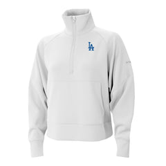 Los Angeles Dodgers Columbia Women's Wickhams Hills Raglan Omni-Wick Quarter-Zip Pullover - White Pullover