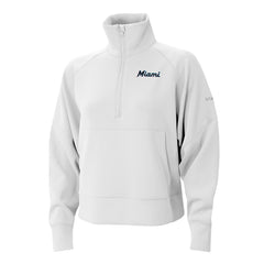 Miami Marlins Columbia Women's Wickhams Hills Raglan Omni-Wick Quarter-Zip Pullover - White Pullover