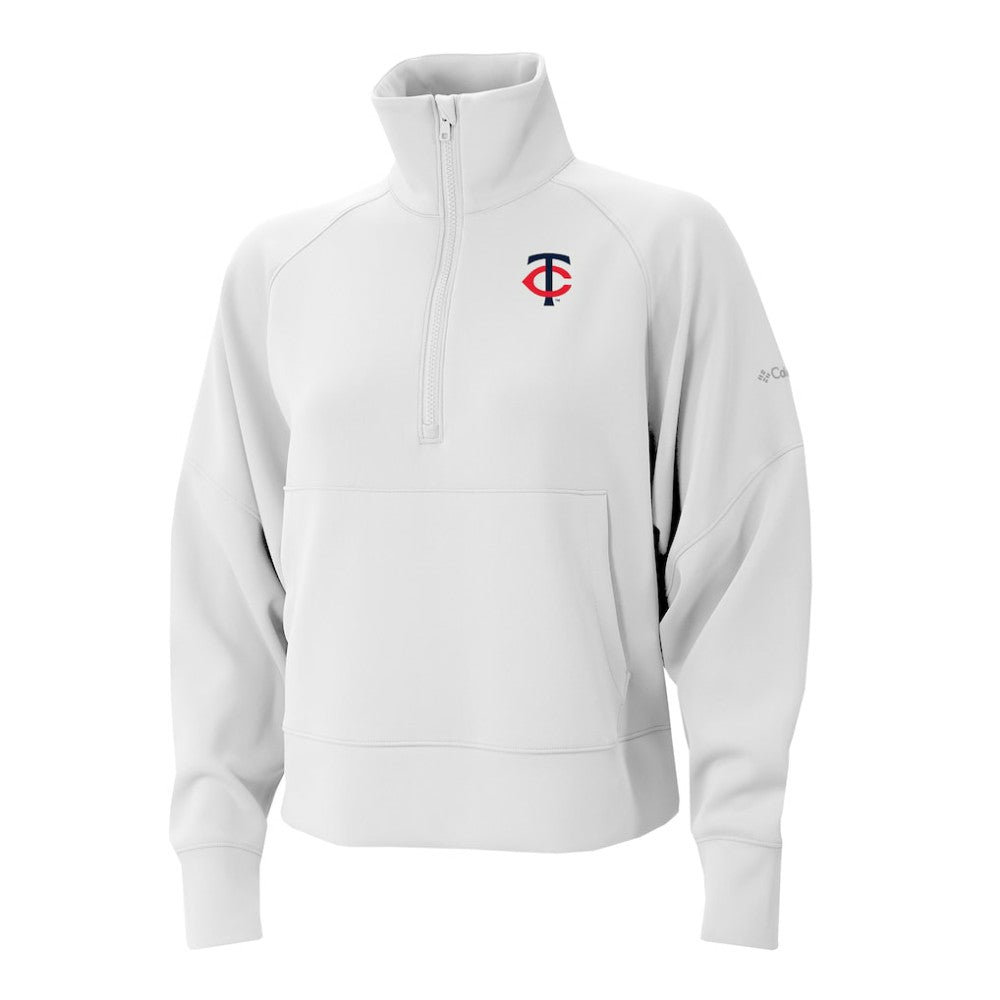 Minnesota Twins Columbia Women's Wickhams Hills Raglan Omni-Wick Quarter-Zip Pullover - White Pullover